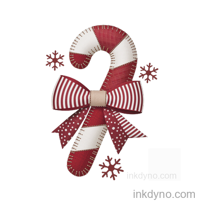 Patchwork Sugar Cane , DTF Transfer – Ready to Press (Christmas)