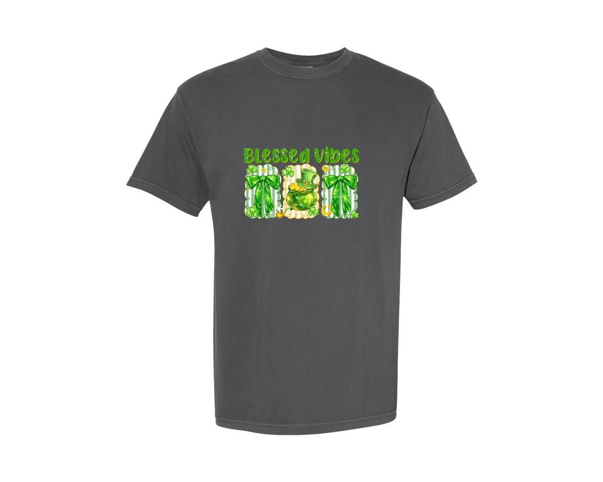 brand:Comfort Colors|color:Pepper|Blessed Vibes St Patrick 2 Graphic T-Shirt