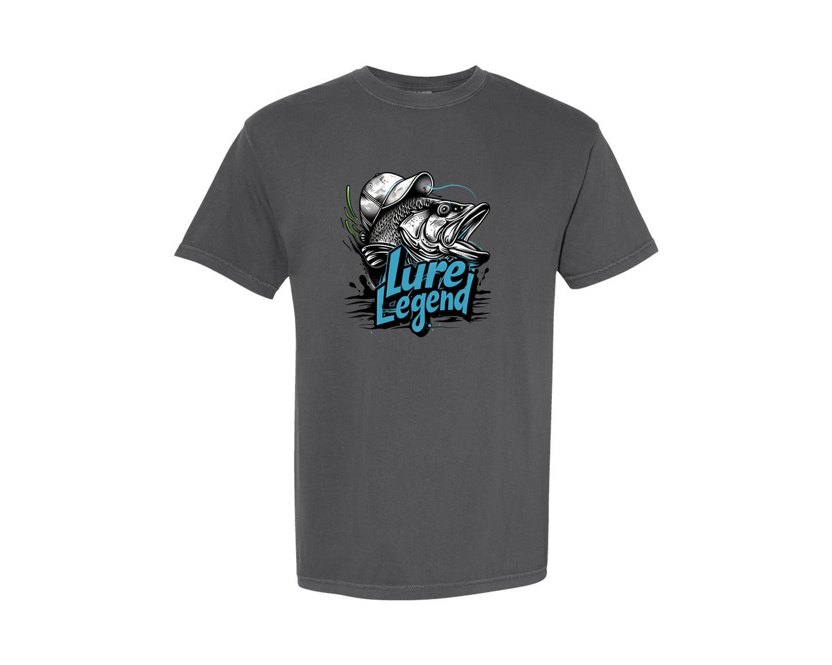 brand:Comfort Colors|color:Pepper|Lure Legend Bass Fishing Graphic T-Shirt