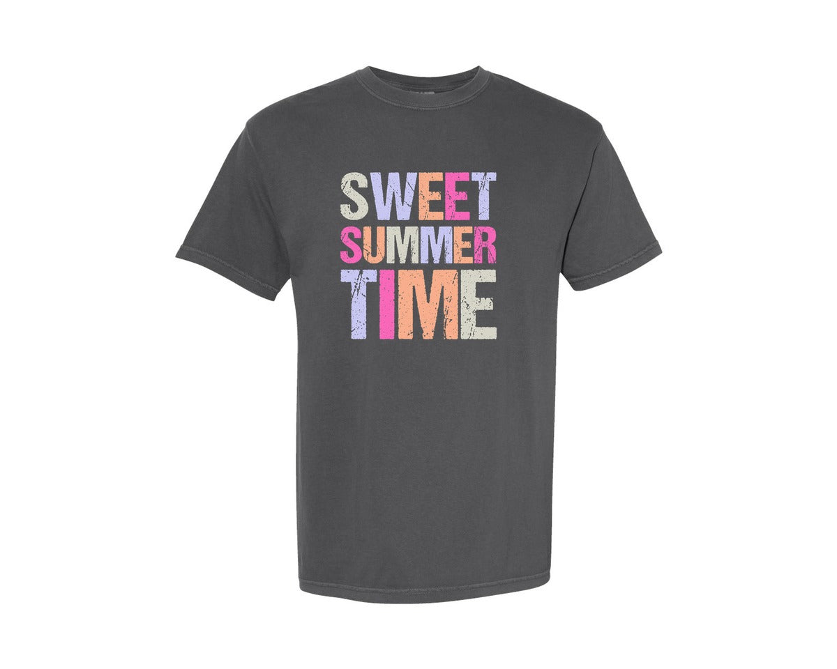 brand:Comfort Colors|color:Pepper|Sweet Summer Time Summer Beach Graphic T-Shirt