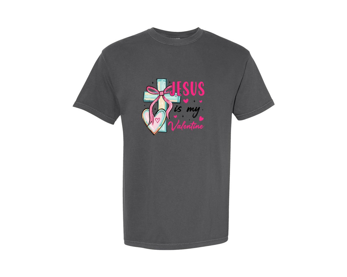 brand:Comfort Colors|color:Pepper|Jesus Is My Valentine Jesus 2 Graphic T-Shirt