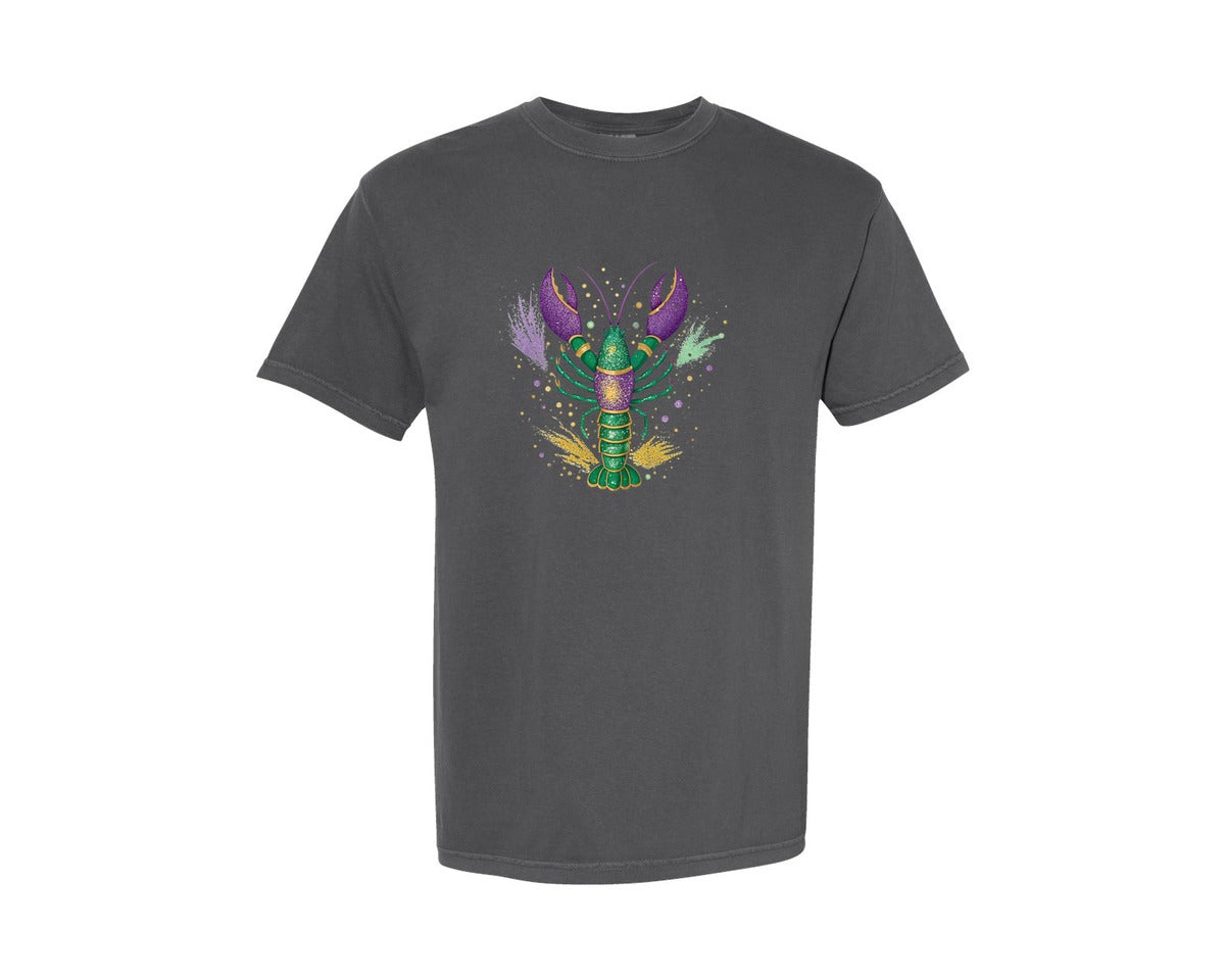 brand:Comfort Colors|color:Pepper|Mardi Gras Louisiana Crawfish Graphic T-Shirt