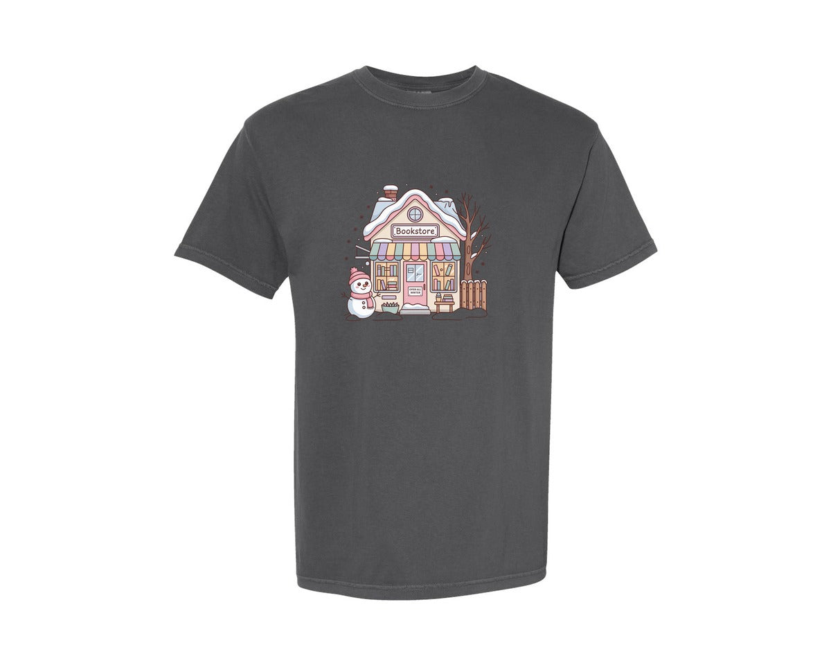 brand:Comfort Colors|color:Pepper|Bookstore Winter Cozy Reading Shop Graphic T-Shirt