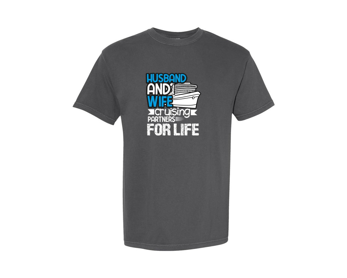 brand:Comfort Colors|color:Pepper|Husband And Wife Cruising Partner For 2 Graphic T-Shirt