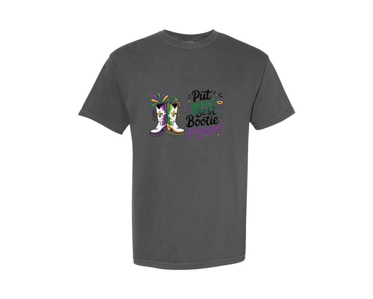 brand:Comfort Colors|color:Pepper|Shake Your Bootie Mardi Gras Cowboy 5 Graphic T-Shirt