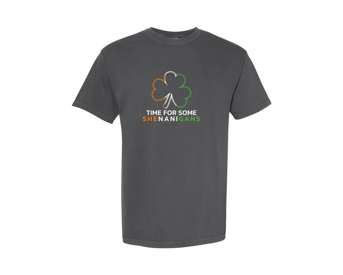 brand:Comfort Colors|color:Pepper|St Patricks Day Irish Shamrock Flag Graphic T-Shirt