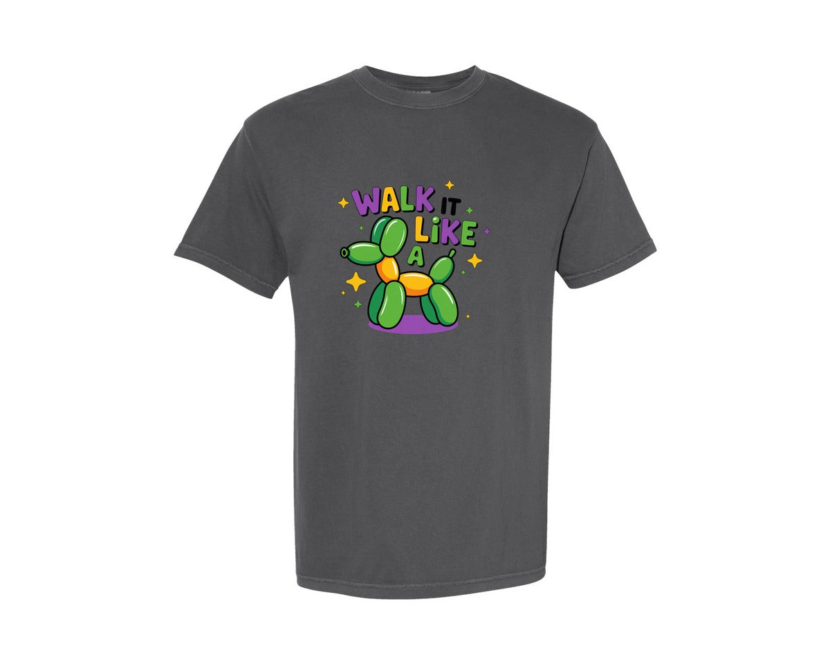 brand:Comfort Colors|color:Pepper|Walk It Like A Dog Mardi Gras 2 Graphic T-Shirt