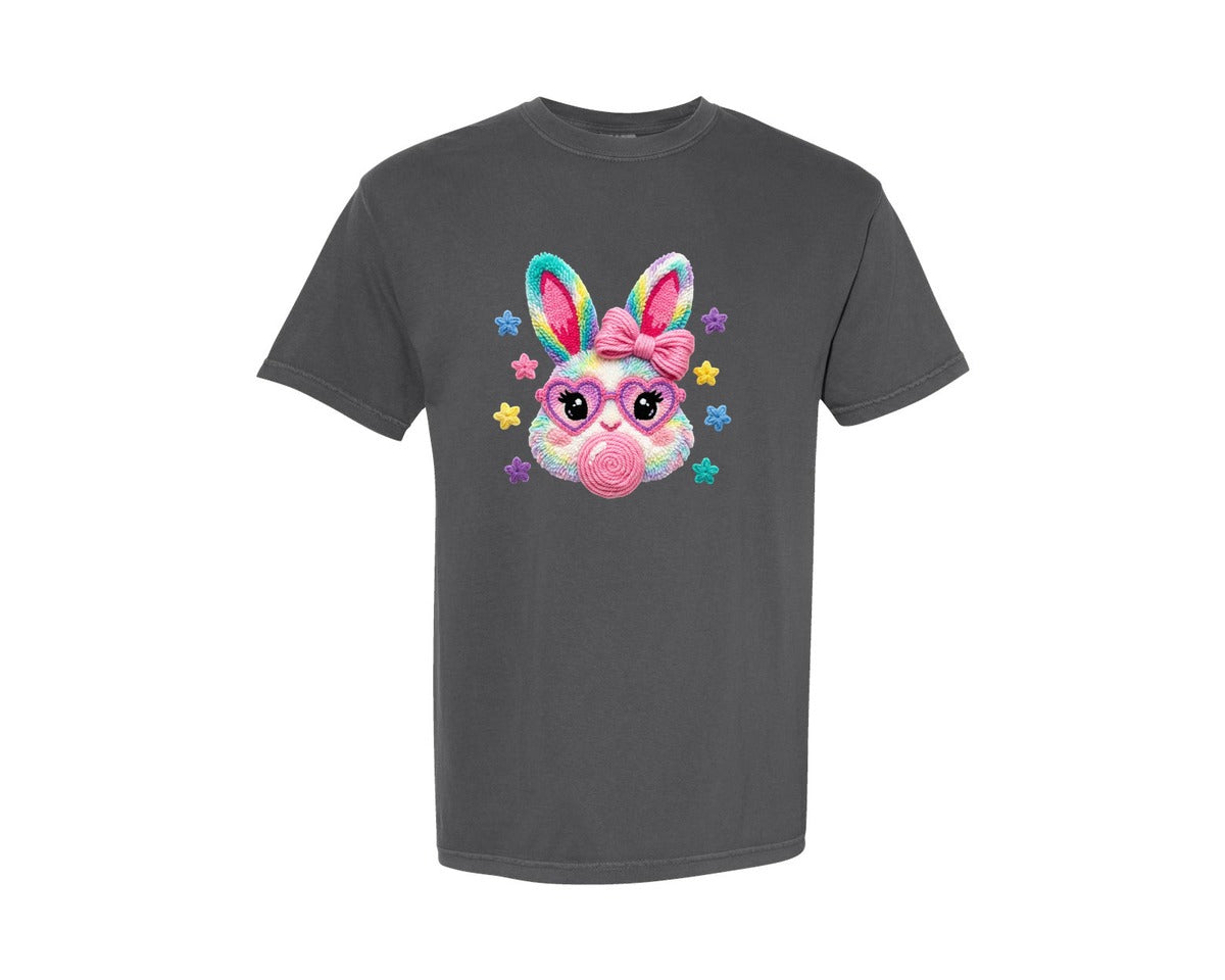 brand:Comfort Colors|color:Pepper|Crochet Easter Bunny Easter Graphic T-Shirt