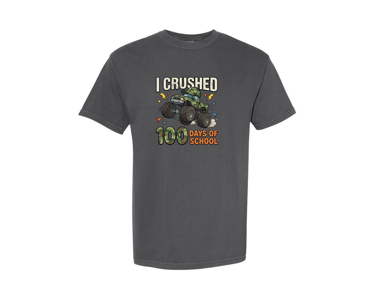 brand:Comfort Colors|color:Pepper|I Crushed 100 Days Of School 36 Graphic T-Shirt