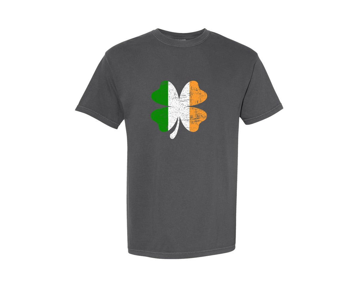 brand:Comfort Colors|color:Pepper|Irish Flag Shamrock St Patricks Design Graphic T-Shirt