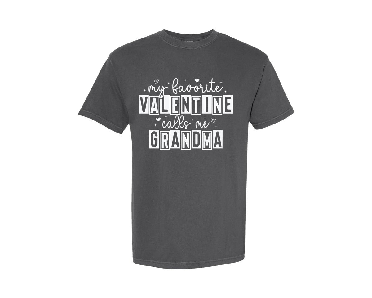 brand:Comfort Colors|color:Pepper|Grandma Valentine Day Love Heart Nana Graphic T-Shirt