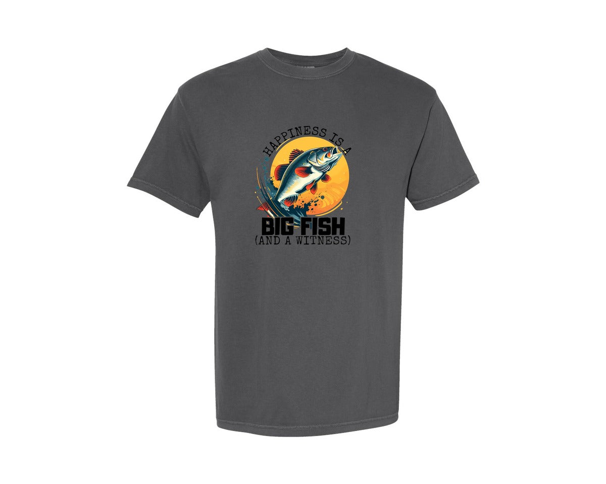 brand:Comfort Colors|color:Pepper|Fishing Dad Fathers Day Fish Graphic T-Shirt