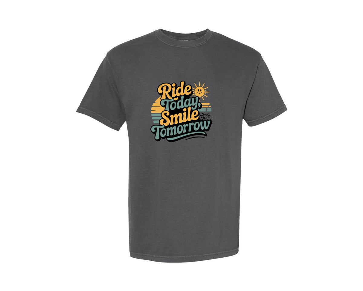 brand:Comfort Colors|color:Pepper|Retro Cycling Ride Today Shirt Graphic T-Shirt