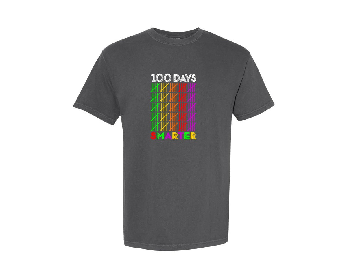 brand:Comfort Colors|color:Pepper|100 Day Of School Design 3 Graphic T-Shirt