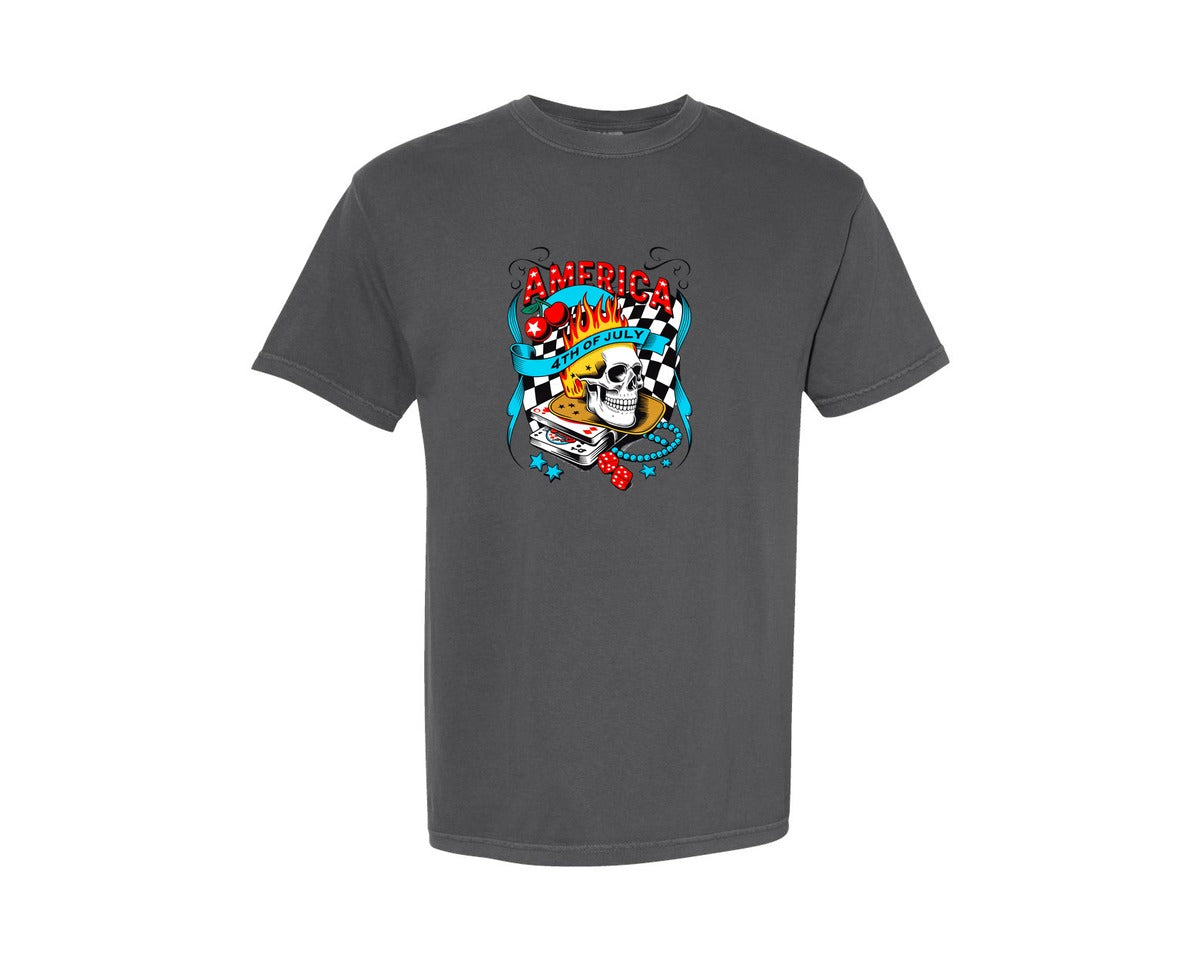 brand:Comfort Colors|color:Pepper|Western America Trendy 4Th Of July Graphic T-Shirt