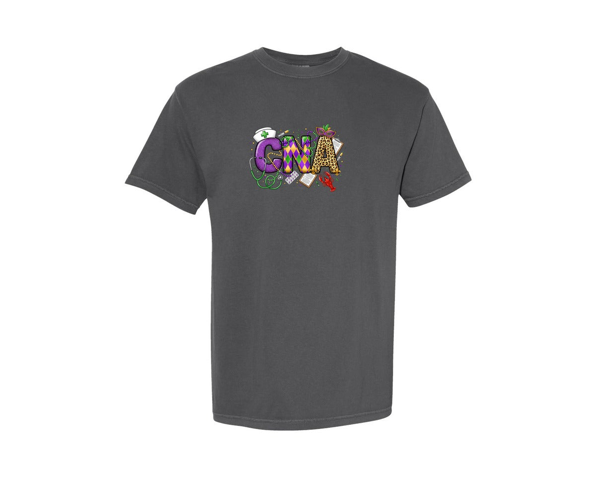 brand:Comfort Colors|color:Pepper|Nurse Leopard Print Letters Graphic T-Shirt
