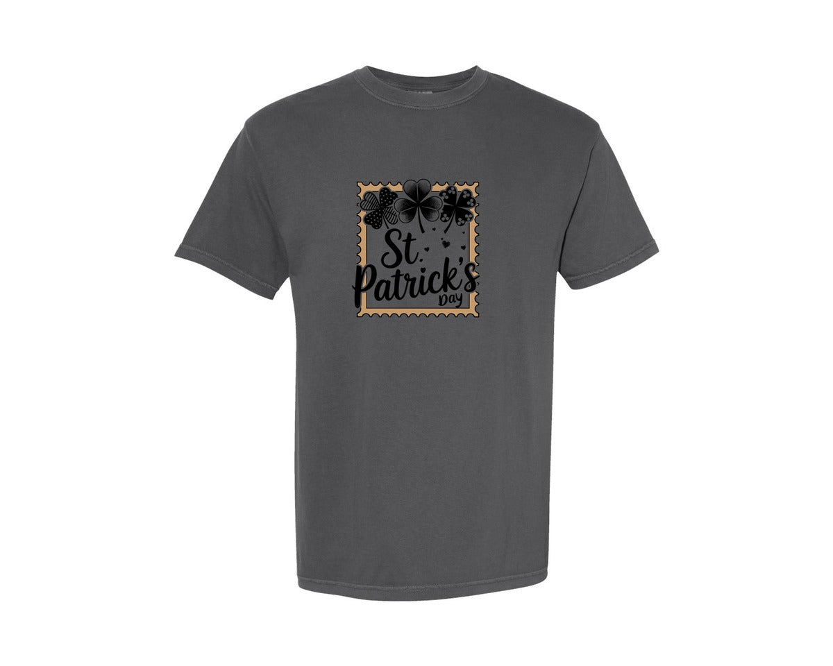 brand:Comfort Colors|color:Pepper|Lucky Clover St Patricks Tee Graphic T-Shirt
