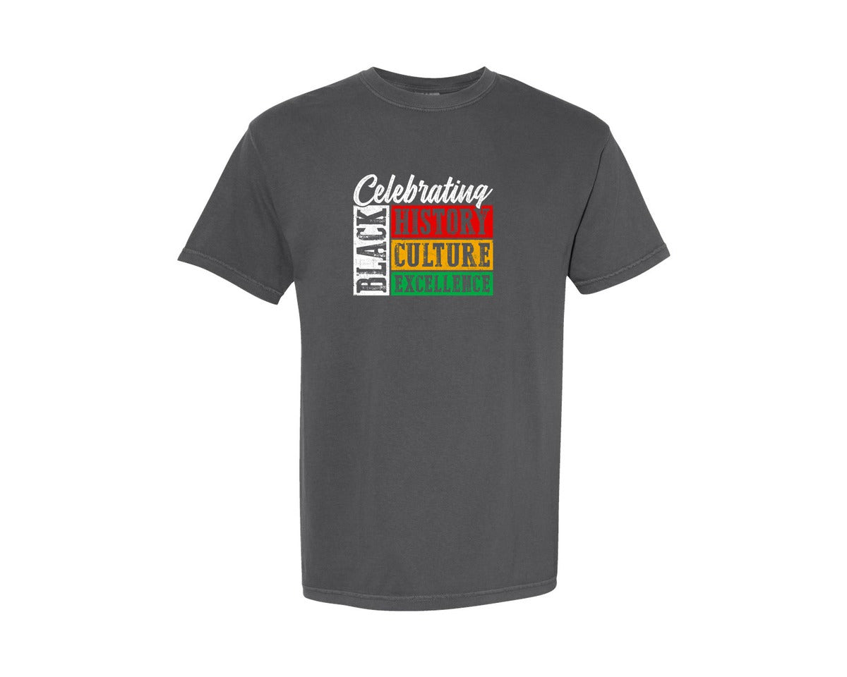 brand:Comfort Colors|color:Pepper|Celebrate Black History Month T Shirt Graphic T-Shirt