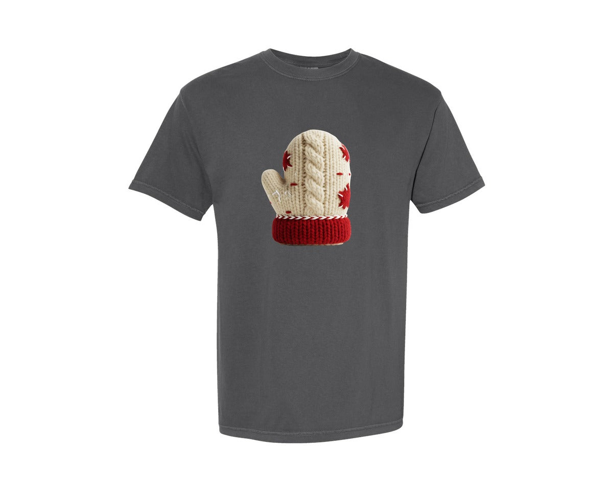 brand:Comfort Colors|color:Pepper|Cute Knitted Mitten Christmas T Shirt Graphic T-Shirt