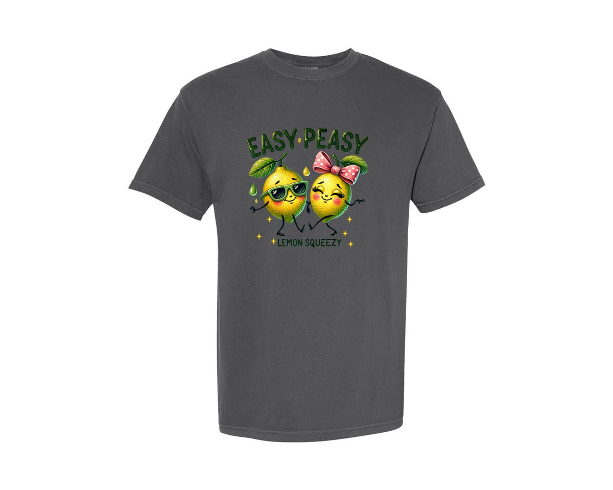 brand:Comfort Colors|color:Pepper|Funny Summer Lemon Squeezy Sarcastic 4 Graphic T-Shirt
