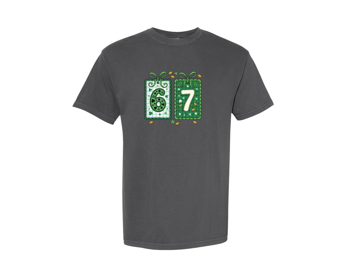 brand:Comfort Colors|color:Pepper|Lucky Six Seven St Patricks Day Graphic T-Shirt