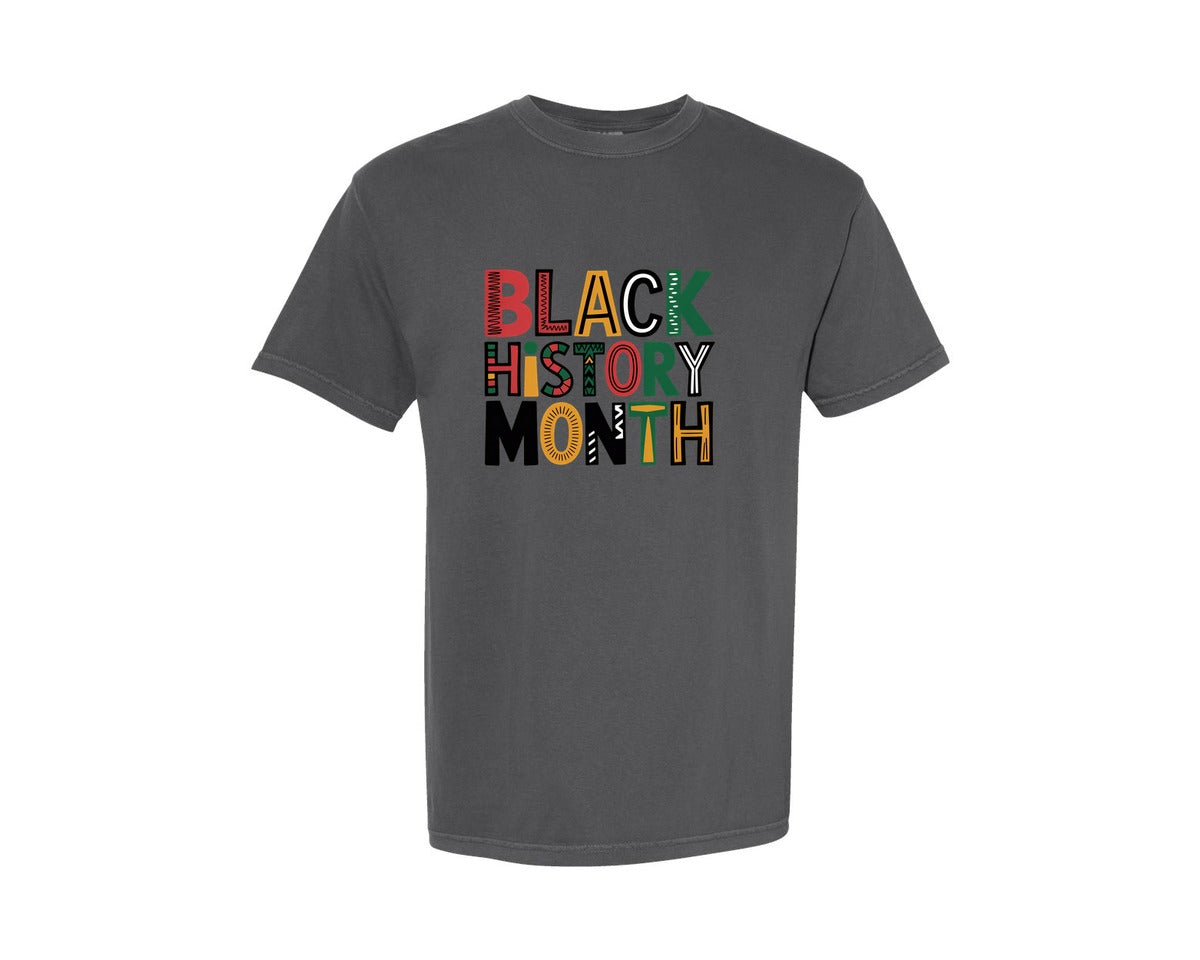 brand:Comfort Colors|color:Pepper|Black History Month Black Lives Mat Graphic T-Shirt