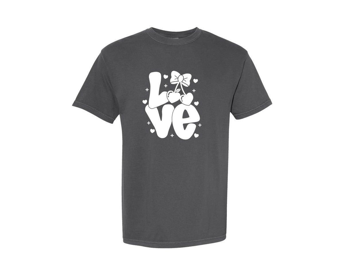 brand:Comfort Colors|color:Pepper|Coquette Love Bow Valentine Graphic T-Shirt