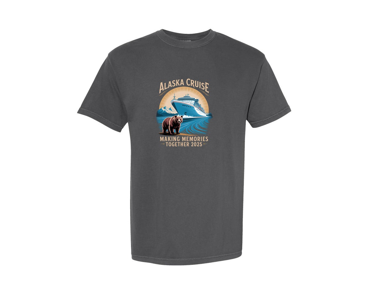 brand:Comfort Colors|color:Pepper|Alaska 2025 Cruise Family Shirt Graphic T-Shirt