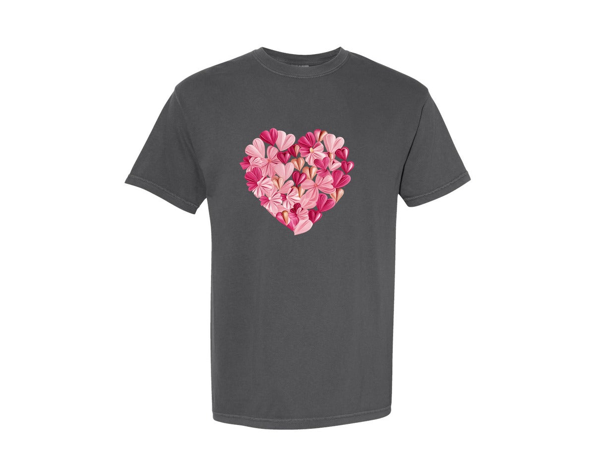 brand:Comfort Colors|color:Pepper|Valentine Day Heart Brushstroke 13 Graphic T-Shirt