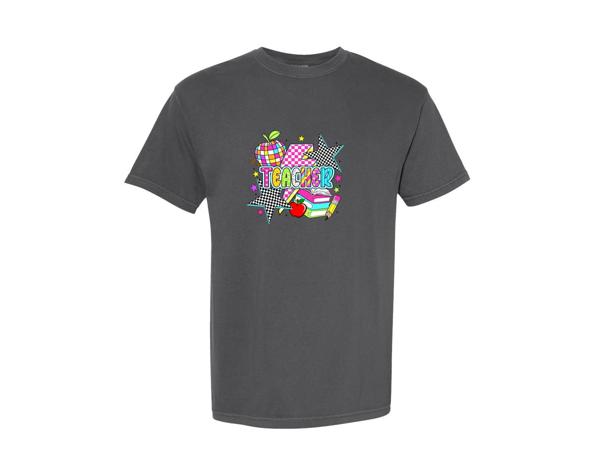 brand:Comfort Colors|color:Pepper|Retro Teacher Preppy Teacher Graphic T-Shirt