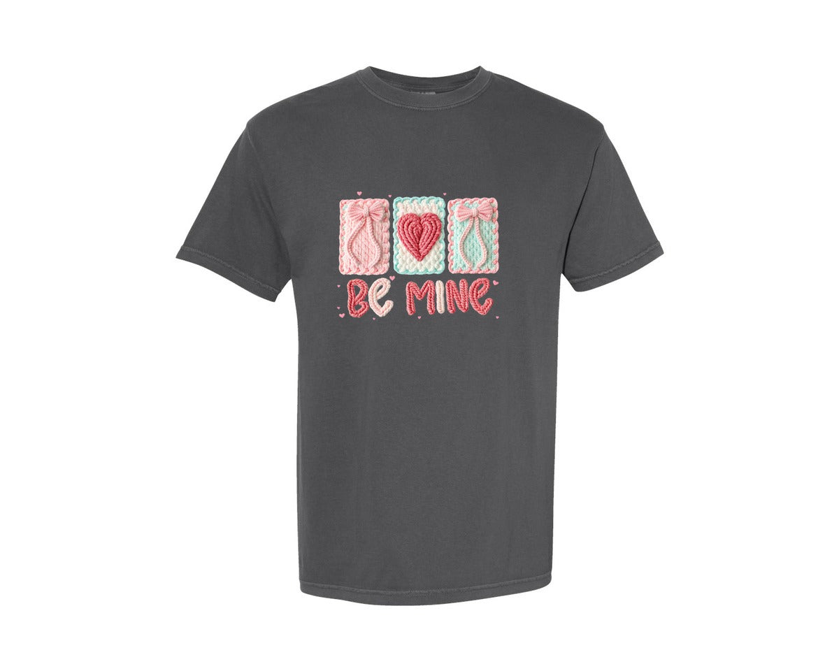brand:Comfort Colors|color:Pepper|Be Mine Valentines Day 4 Graphic T-Shirt