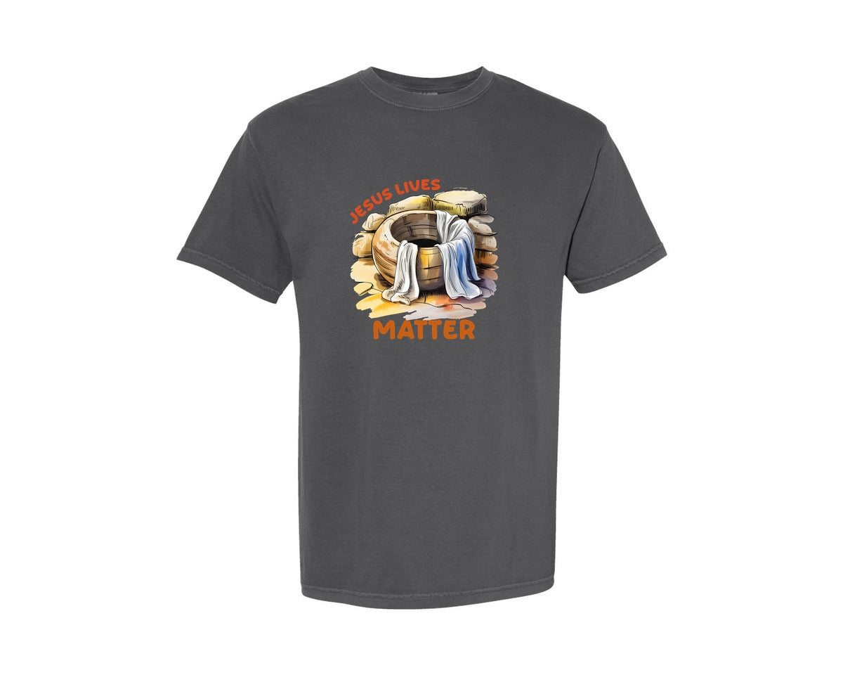 brand:Comfort Colors|color:Pepper|Retro Christian Easter Graphic T-Shirt
