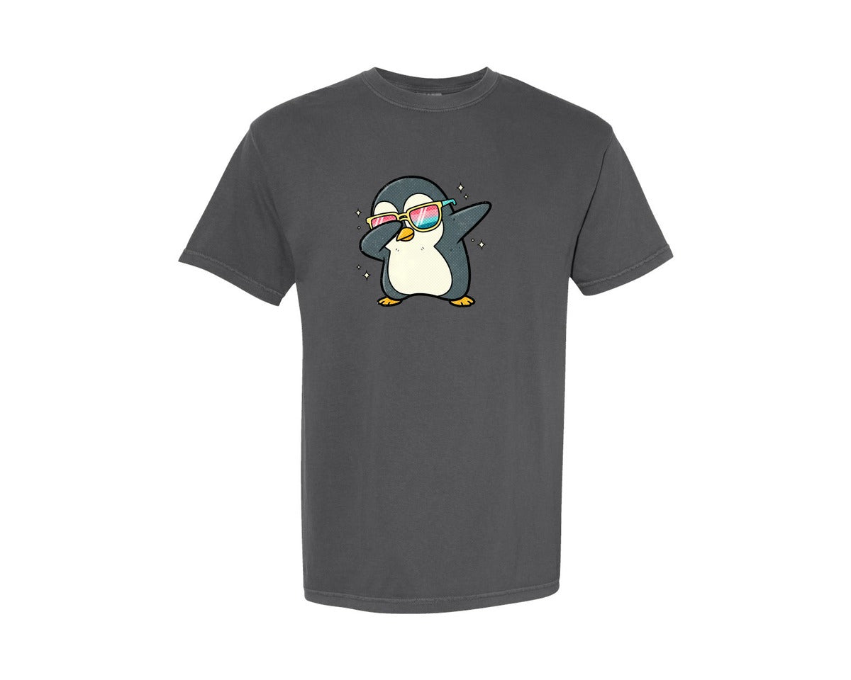 brand:Comfort Colors|color:Pepper|Cute Dabbing Penguin Graphic T-Shirt
