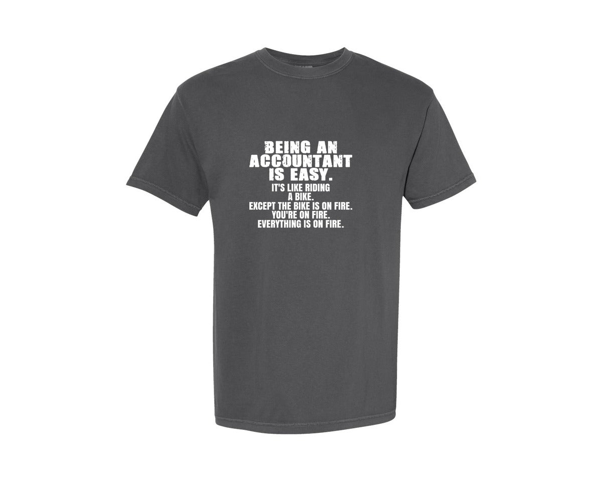 brand:Comfort Colors|color:Pepper|Accountant Is Easy Funny Accounting Graphic T-Shirt