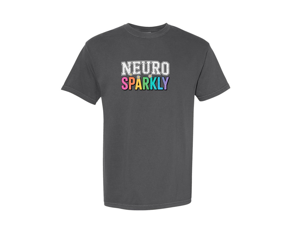 brand:Comfort Colors|color:Pepper|Neuro Sparkly Autism Spectrum Adhd Graphic T-Shirt