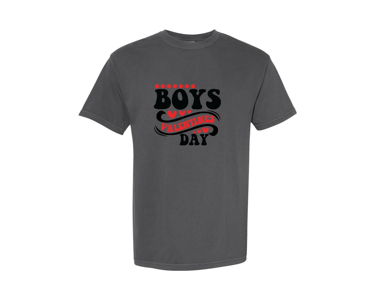 brand:Comfort Colors|color:Pepper|Boys Valentines Day 5 Graphic T-Shirt