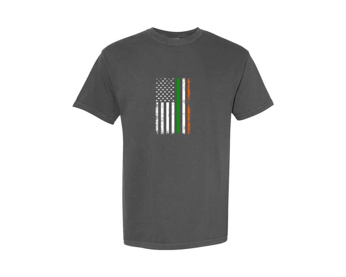 brand:Comfort Colors|color:Pepper|Irish American Flag St Patricks Day 2 Graphic T-Shirt