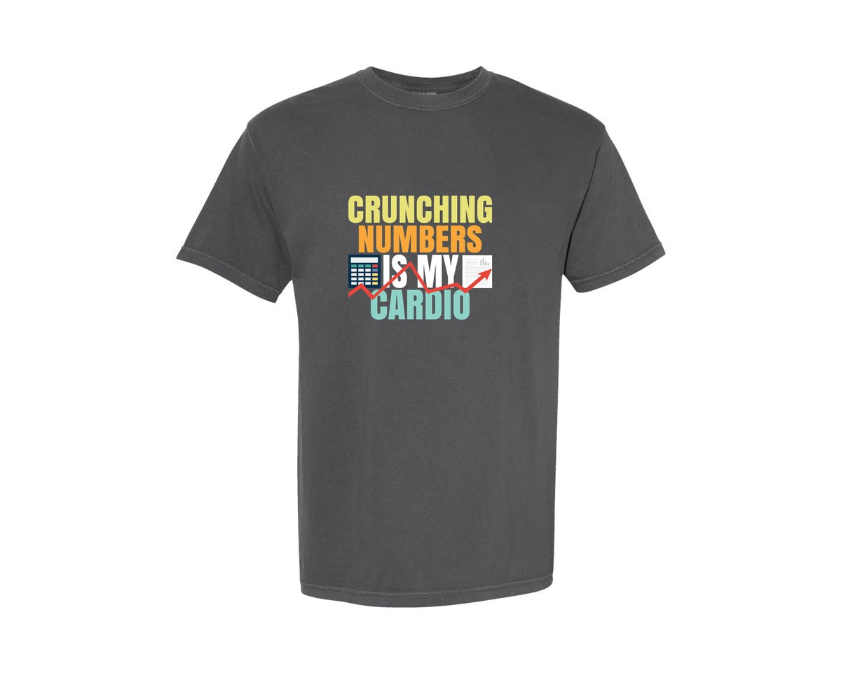 brand:Comfort Colors|color:Pepper|Crunching Numbers Funny Accountant Shirt Graphic T-Shirt