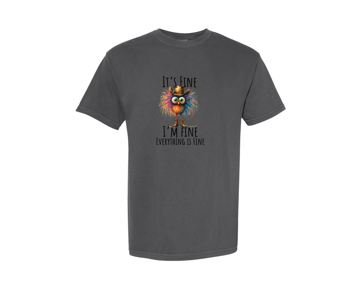 brand:Comfort Colors|color:Pepper|Its Fine Im Fine Tshirt Graphic T-Shirt