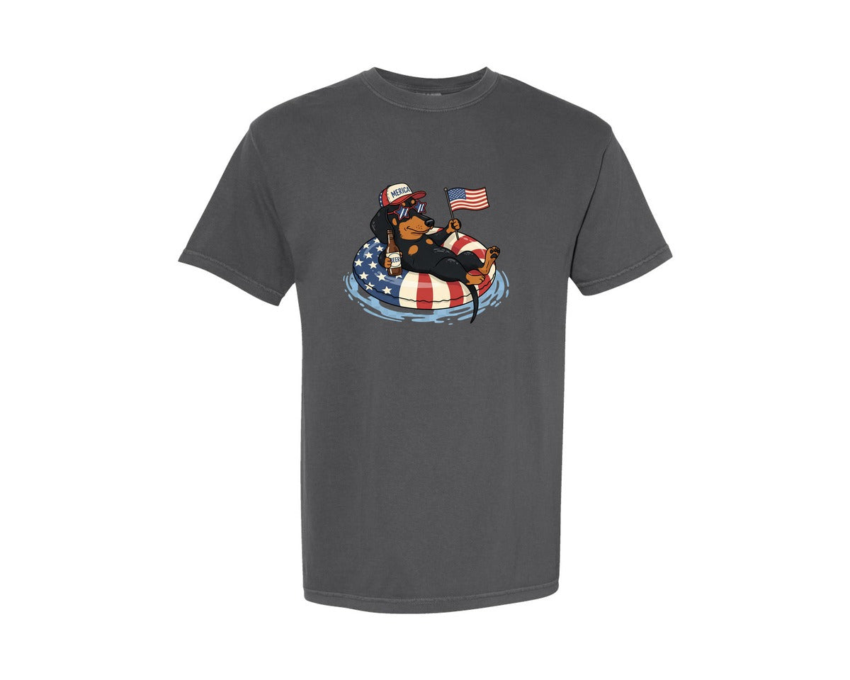 brand:Comfort Colors|color:Pepper|Patriotic Dog Usa Graphic T-Shirt