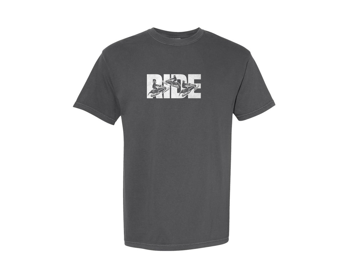 brand:Comfort Colors|color:Pepper|Snowmobile Shirt Ride Snowmobile Design Graphic T-Shirt