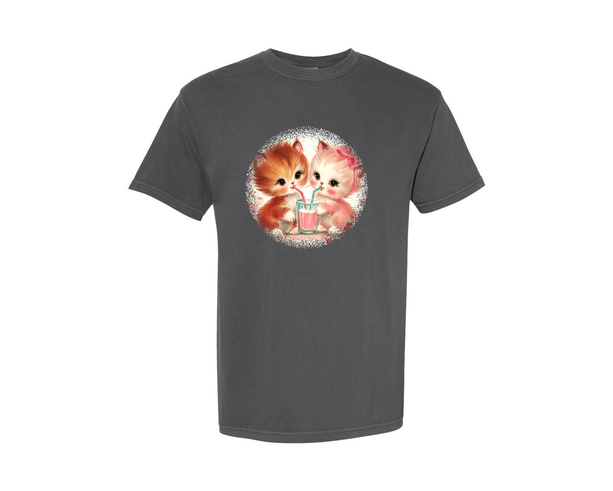 brand:Comfort Colors|color:Pepper|Vintage Valentine Round Tshirt 35 Graphic T-Shirt