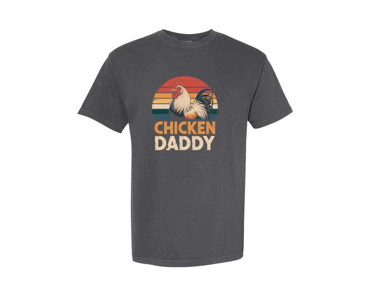 brand:Comfort Colors|color:Pepper|Chicken Daddy Funny Farm Life Humor Graphic T-Shirt