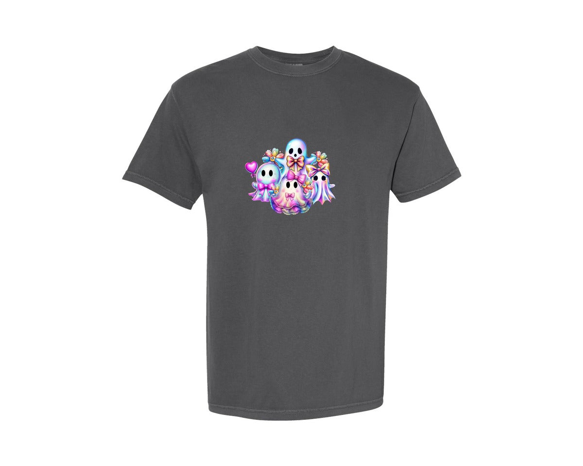 brand:Comfort Colors|color:Pepper|Cute Ghost Halloween 10 Graphic T-Shirt