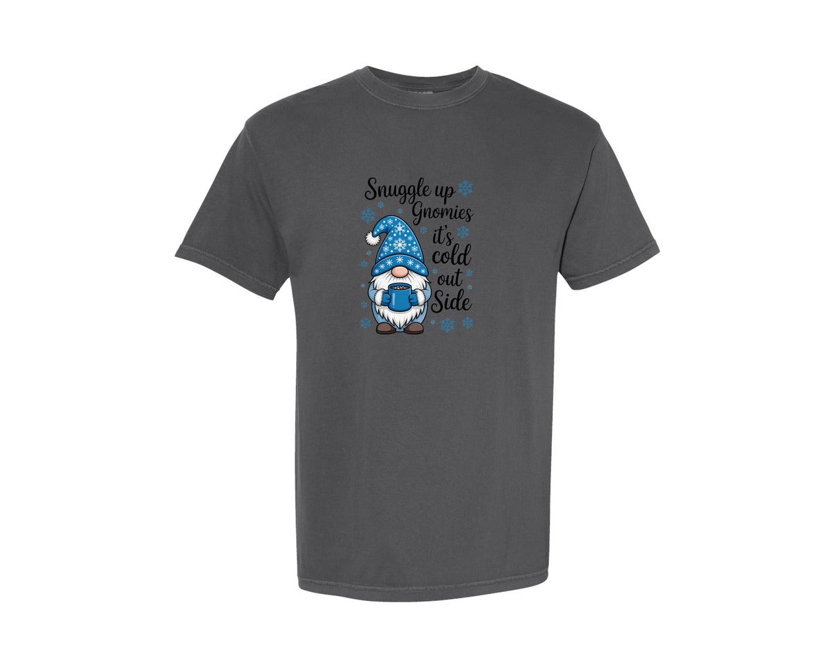 brand:Comfort Colors|color:Pepper|Snuggle Up Gnomies Gnome Winter Graphic T-Shirt
