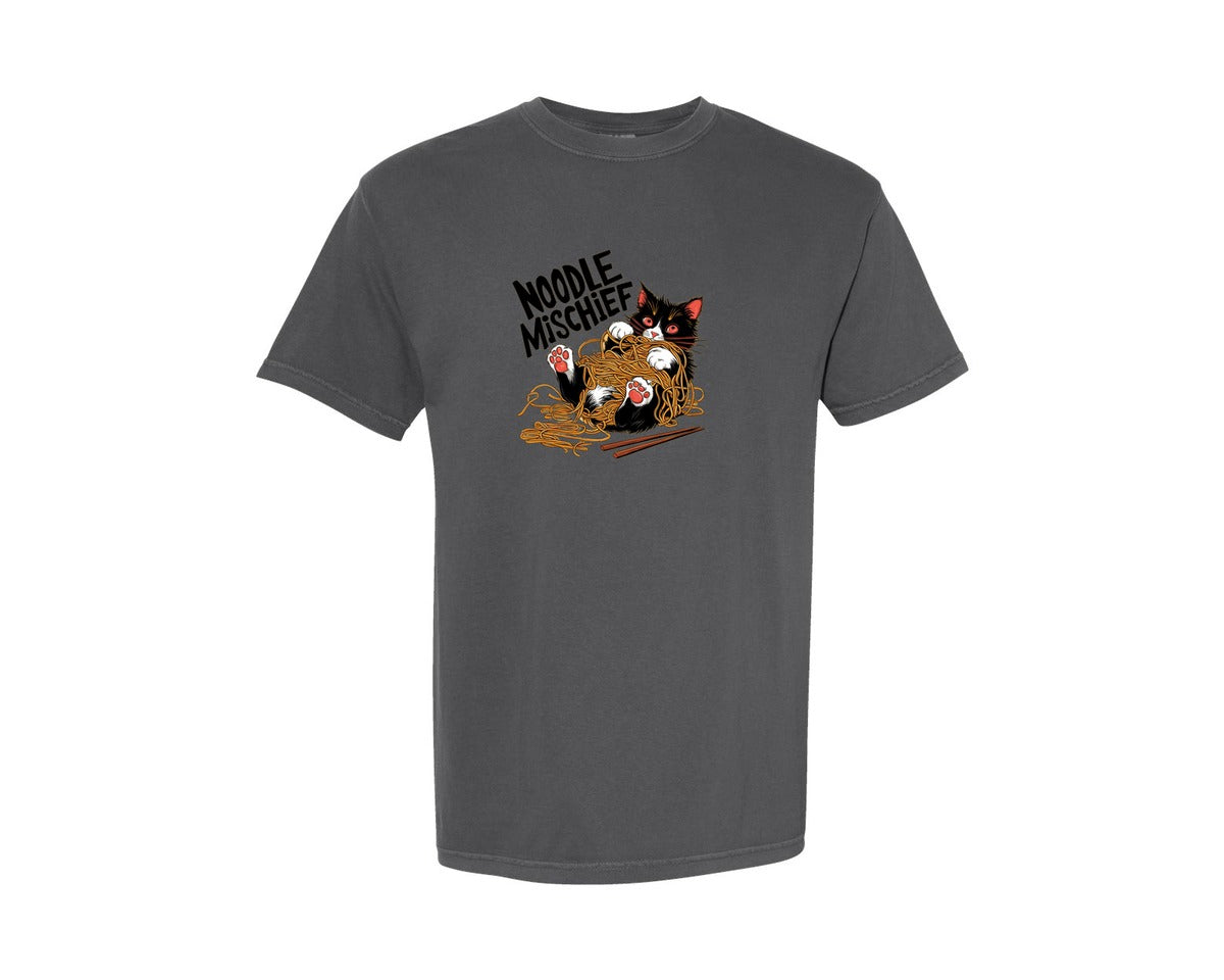 brand:Comfort Colors|color:Pepper|Cat Ramen T Shirt Design 14 Graphic T-Shirt