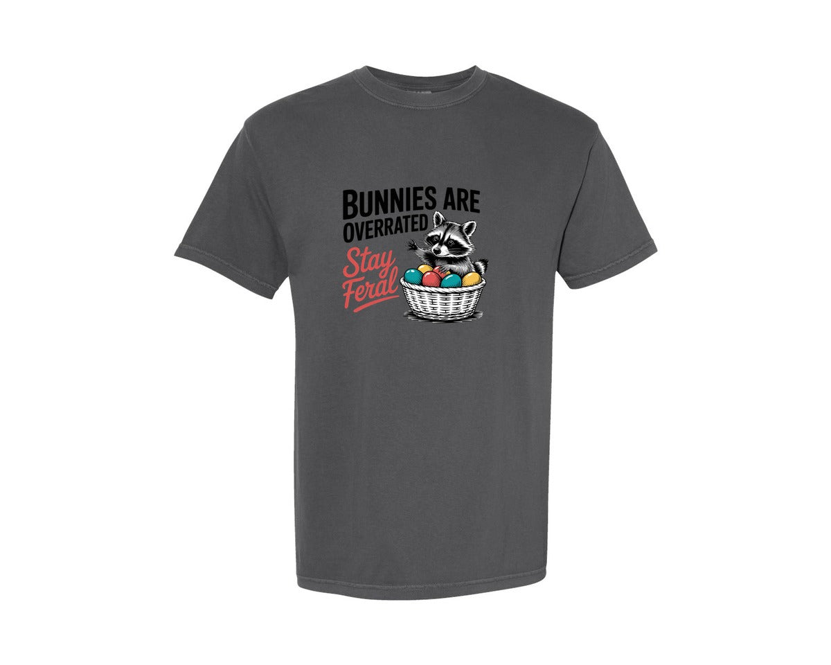 brand:Comfort Colors|color:Pepper|Bunnies Are Overrated Stay Feral 6 Graphic T-Shirt