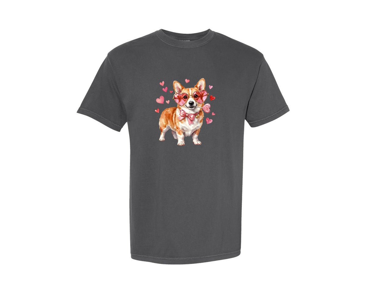 brand:Comfort Colors|color:Pepper|Valentines Day Dog 57 Graphic T-Shirt