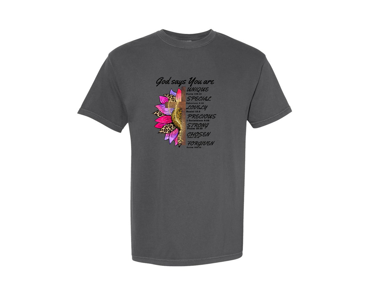 brand:Comfort Colors|color:Pepper|God Says You Are Religious Graphic T-Shirt