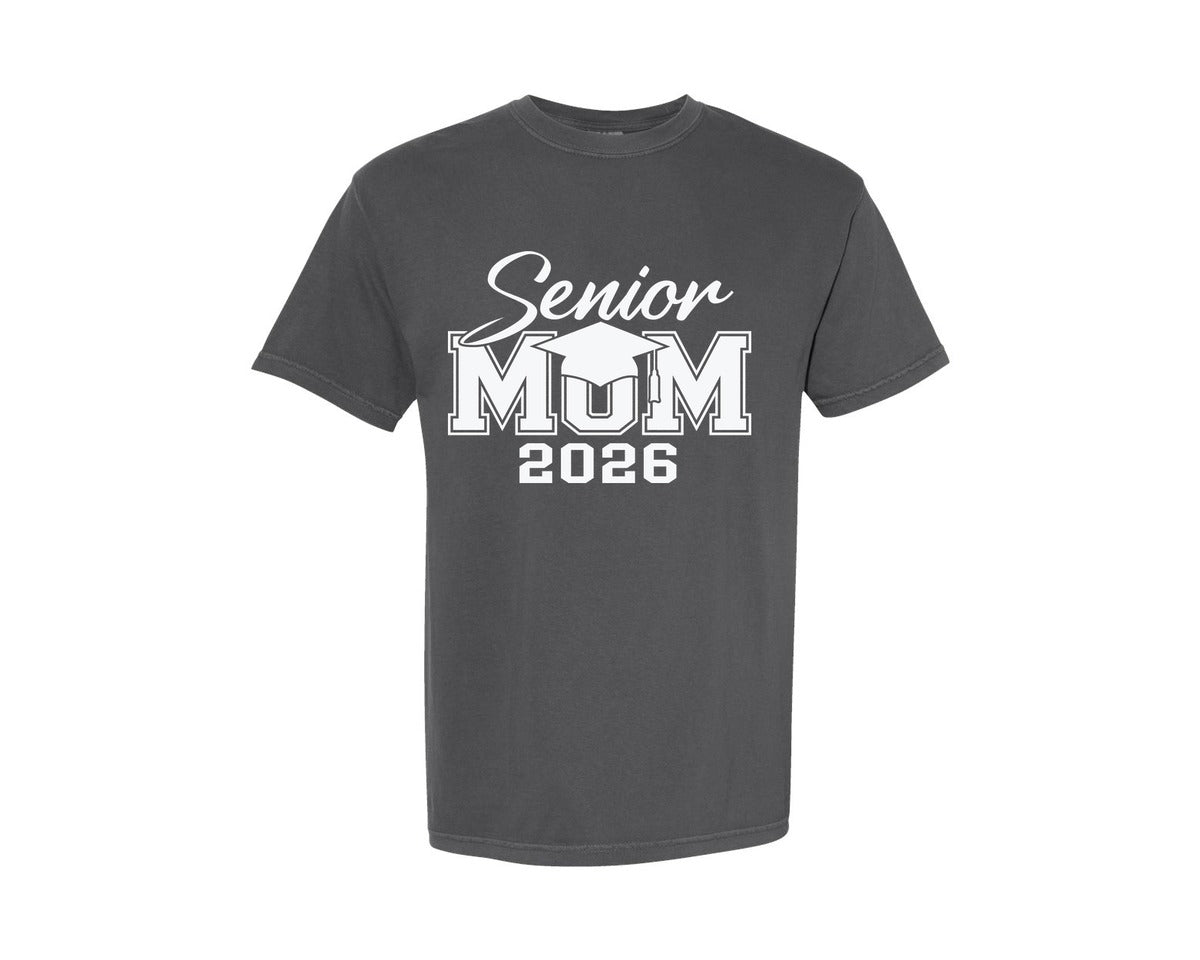 brand:Comfort Colors|color:Pepper|2026 Senior Mom Class Of 2026 Senior Graphic T-Shirt